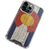Colorado Flag Dark Wood iPhone 14 Pro Clear Case